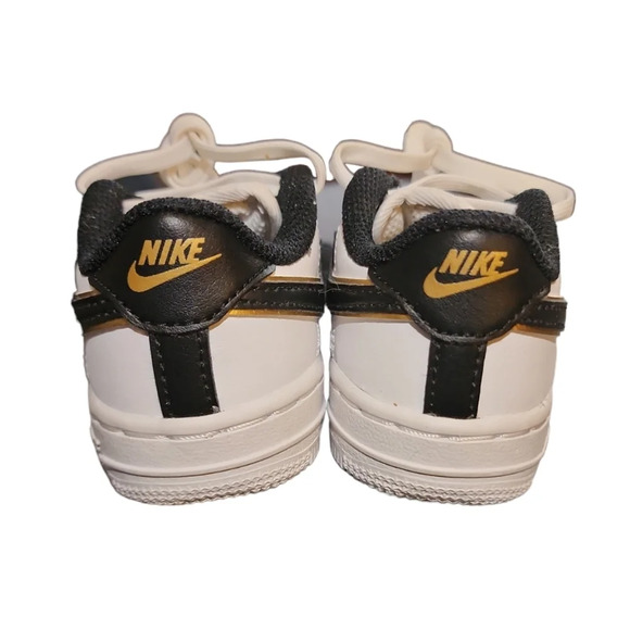 Baby Nike Air Force 1 LV8 Low White Black Metallic Gold Toddler Size 4 DM3387 - Picture 3 of 7